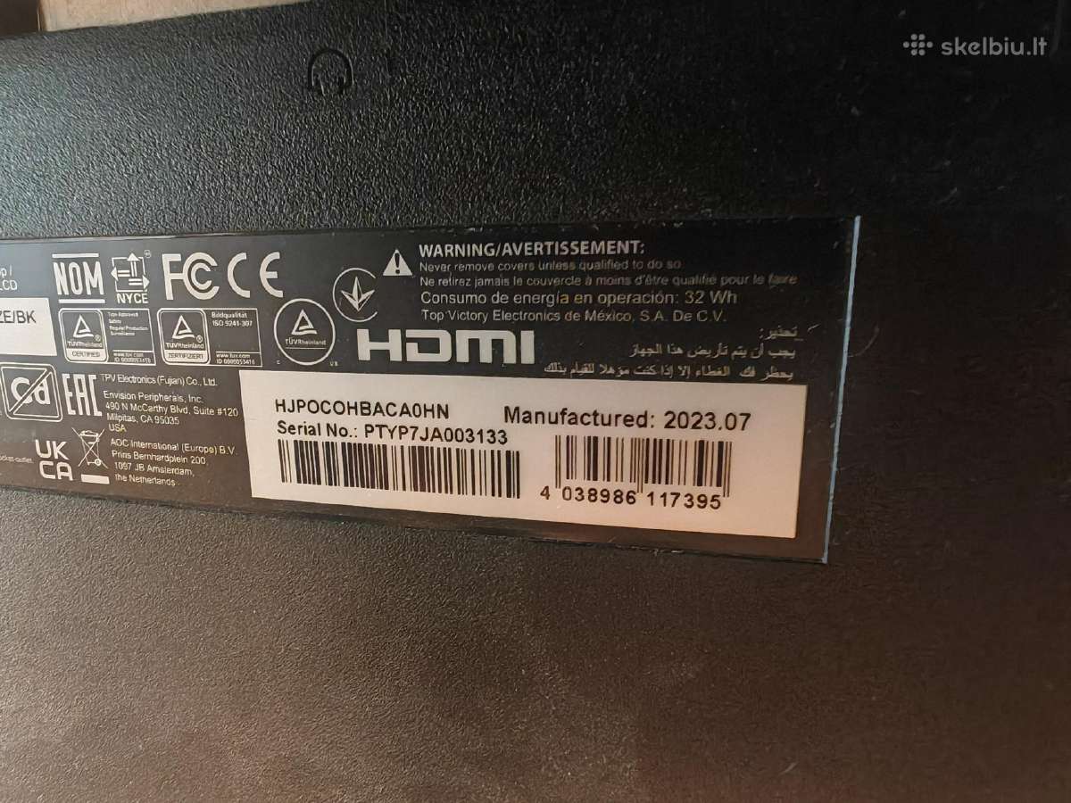Aoc zaidimui isgaubtas monitorius 32" istrizaine - nuotraukos Nr. 3
