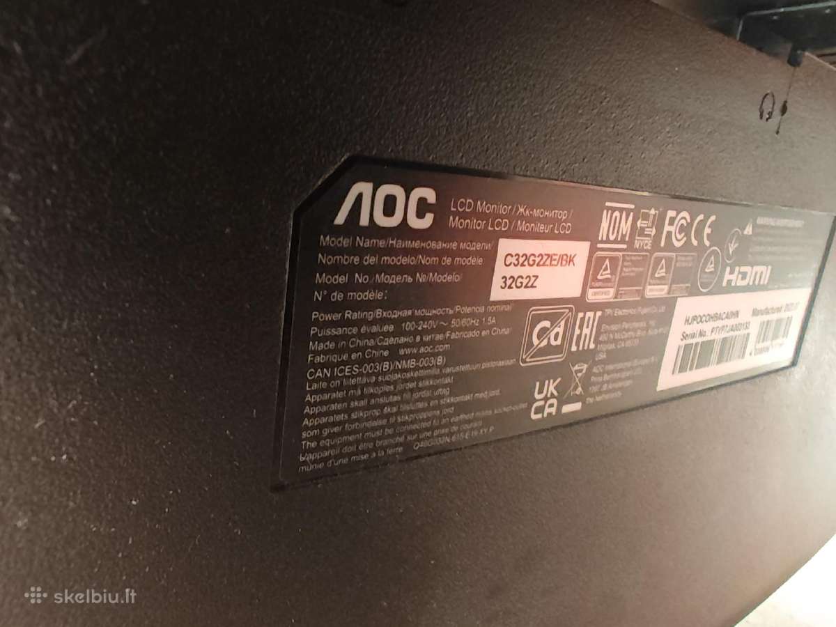 Aoc zaidimui isgaubtas monitorius 32" istrizaine - nuotraukos Nr. 4