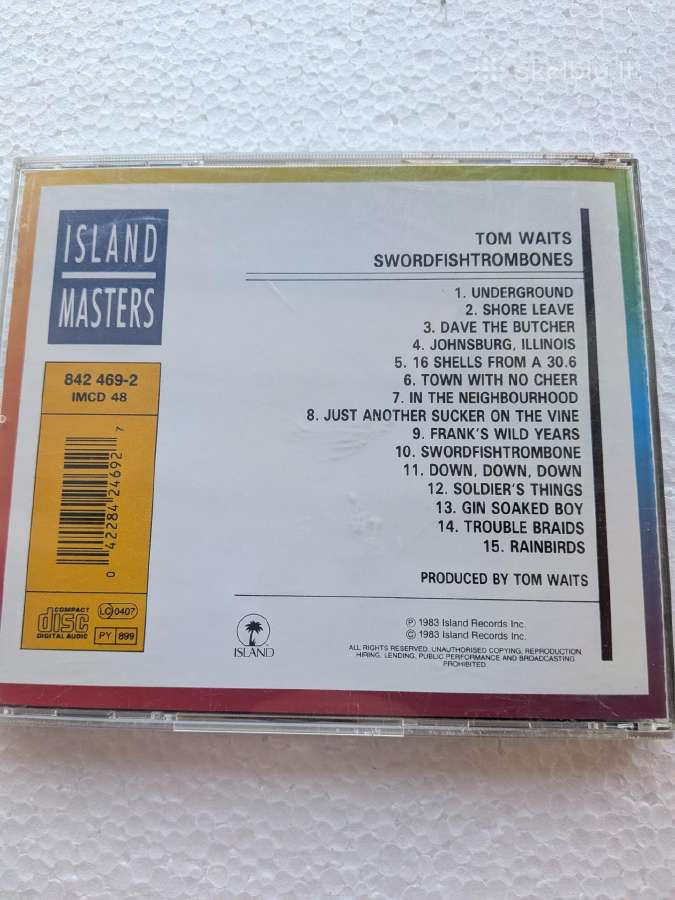 Tom Waits - Swordfishtrombones (CD, Album, Re, Rp) - nuotraukos Nr. 2