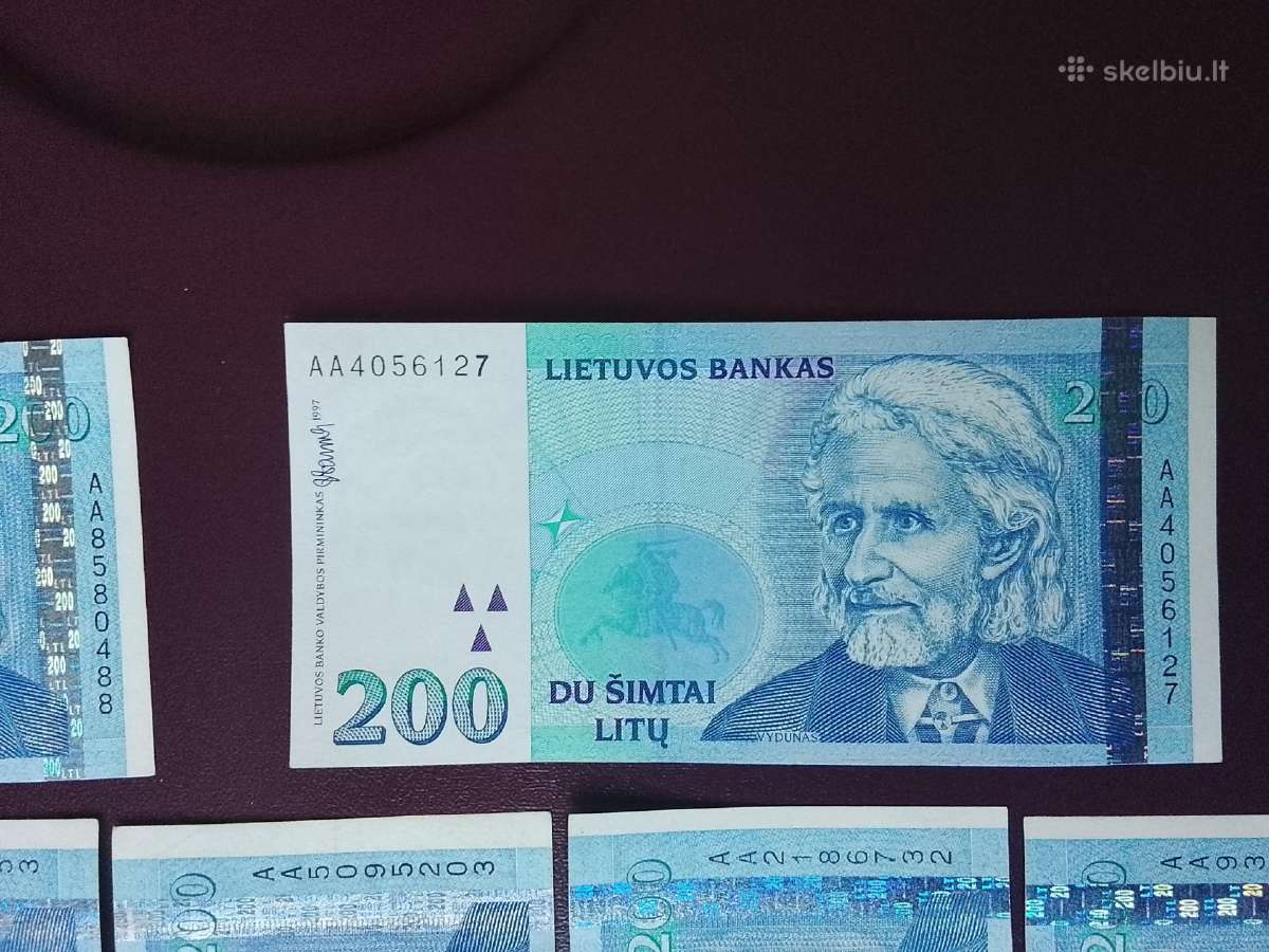 200 litų 1997m.aa serija - nuotraukos Nr. 5