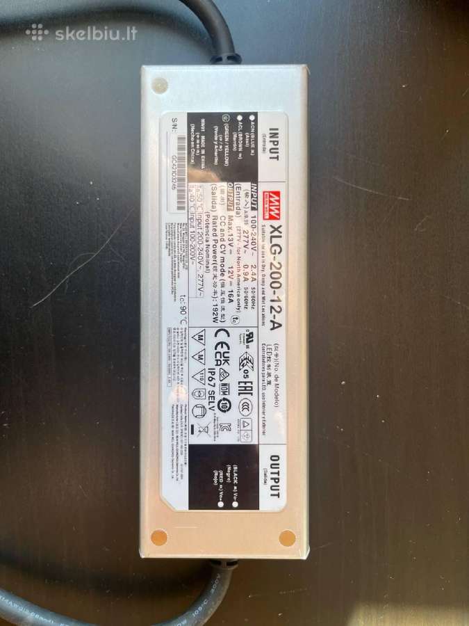 Pritemdomas LED impulsinis maitinimo šaltinis 200w