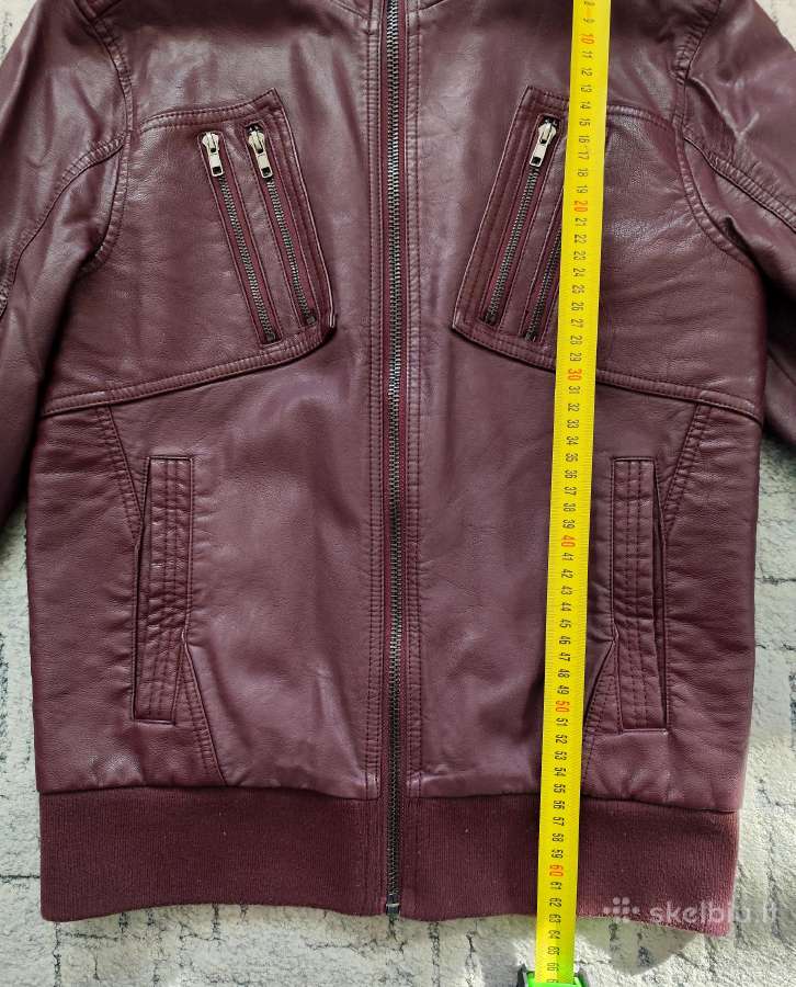 Tamsiai ruda odinė striuke - nuotraukos Nr. 5