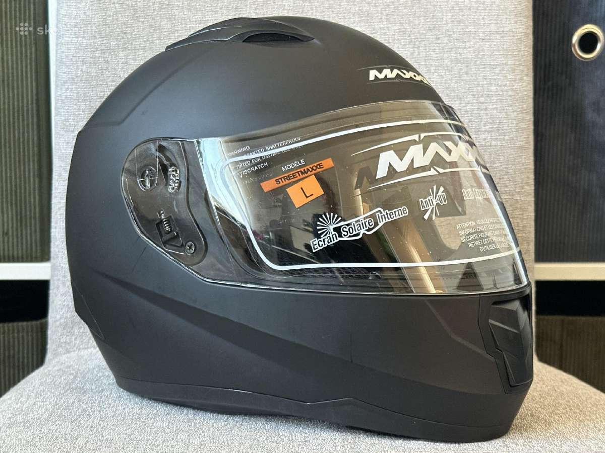 Motociklo šalmas Maxxe dydis L juodas – 85€