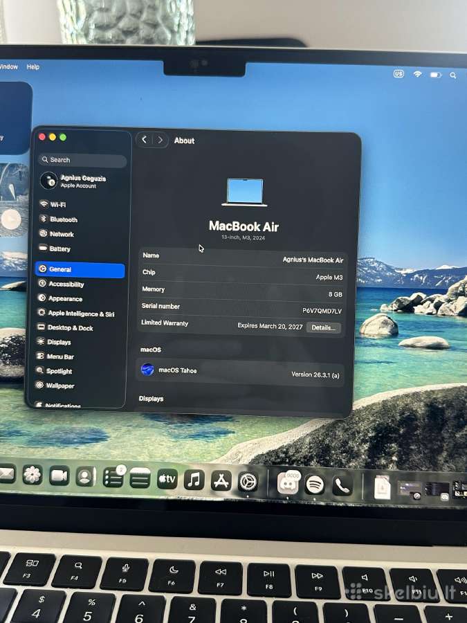 Apple MacBook Air 13,6 M3 (2024) - nuotraukos Nr. 3