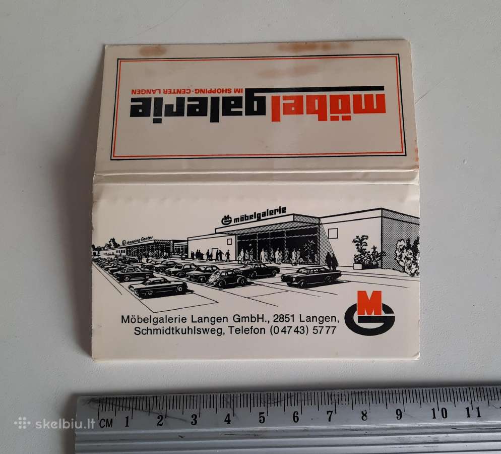 Vintažinė degtukų knygelė „Möbelgalerie Langen“ - nuotraukos Nr. 3