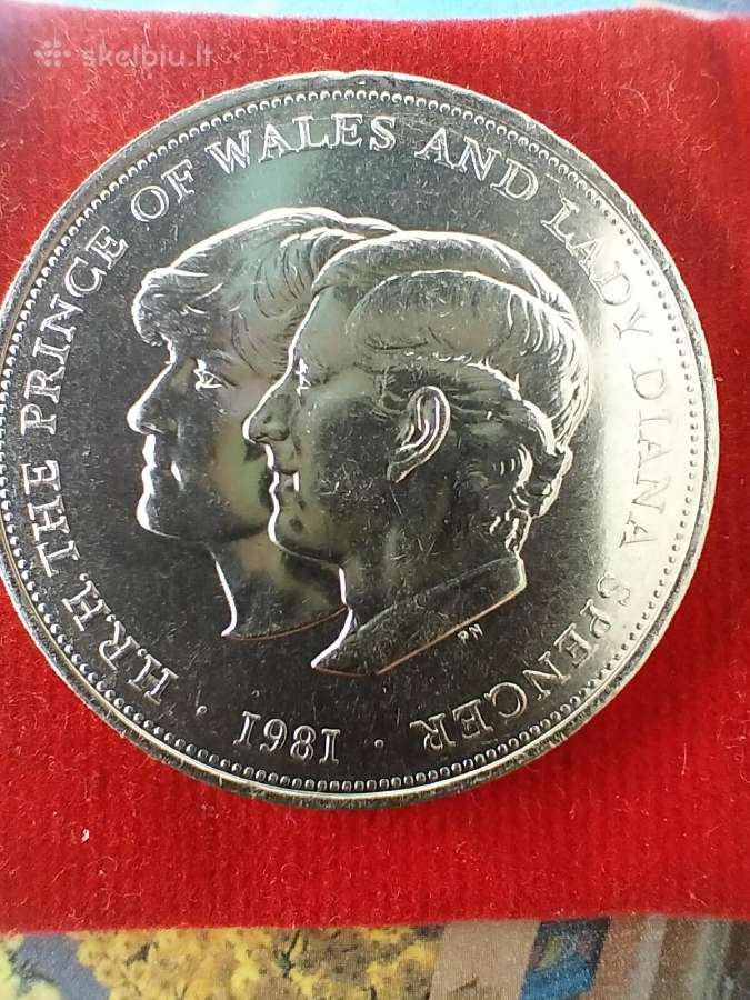 25 Pence 1981moneta. Karališkos vestuvės