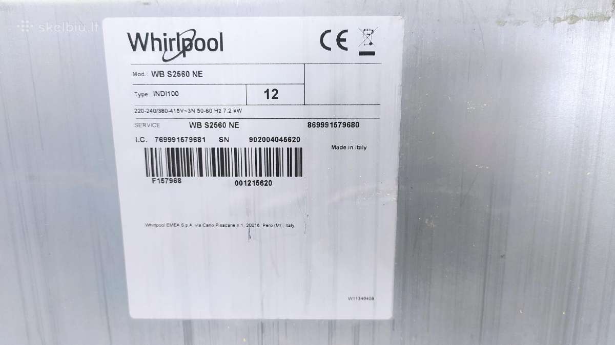 Kaitlentė Whirlpool Wb2560ne neveikia 2 blynai - nuotraukos Nr. 2