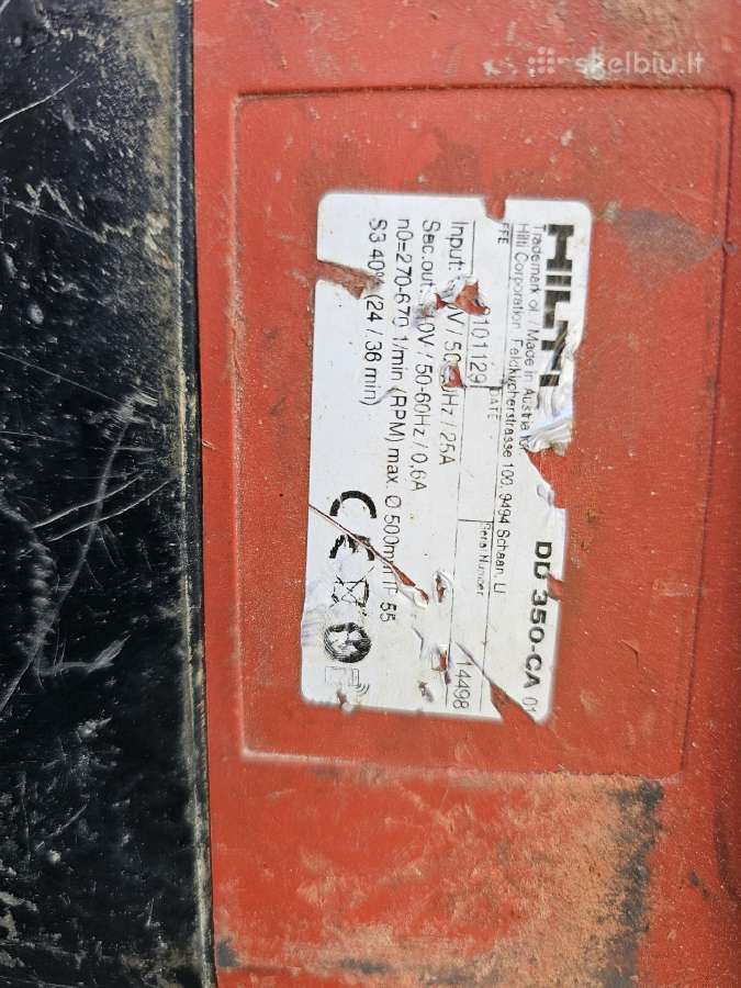 Parduodu Hilti Dd350 110v su įtampos keitiklių. - nuotraukos Nr. 2