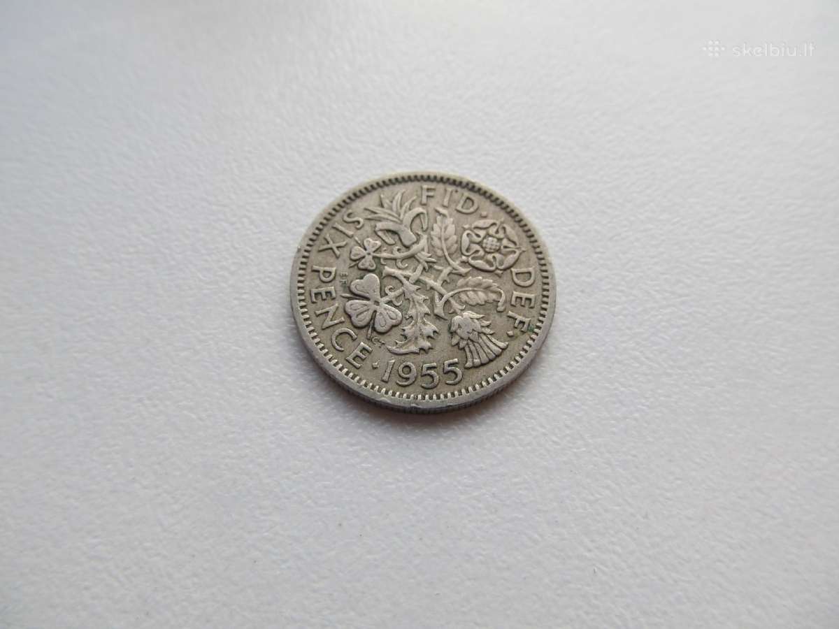 6 pence , Anglija , 1955 .