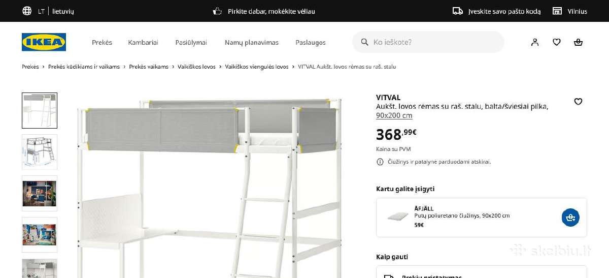 Lovos rėmas Vitval iš Ikea