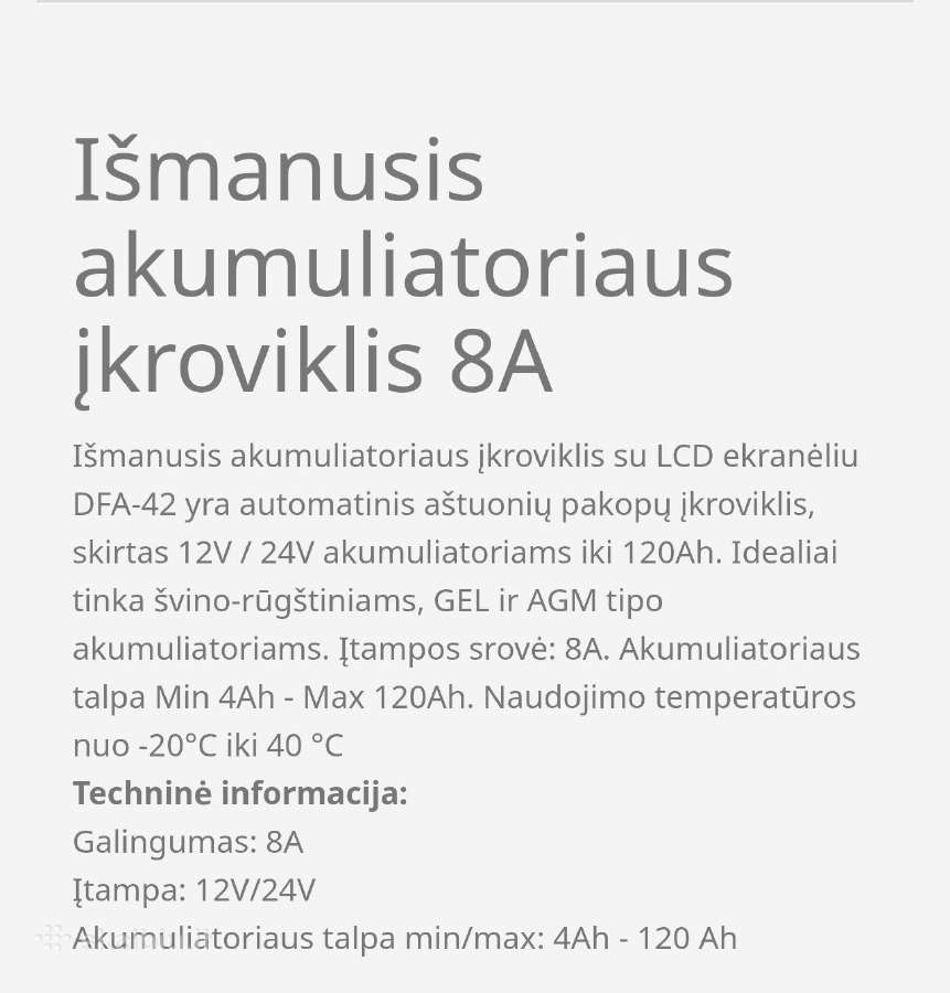 Akumuliatorių pakrovėjas - nuotraukos Nr. 3