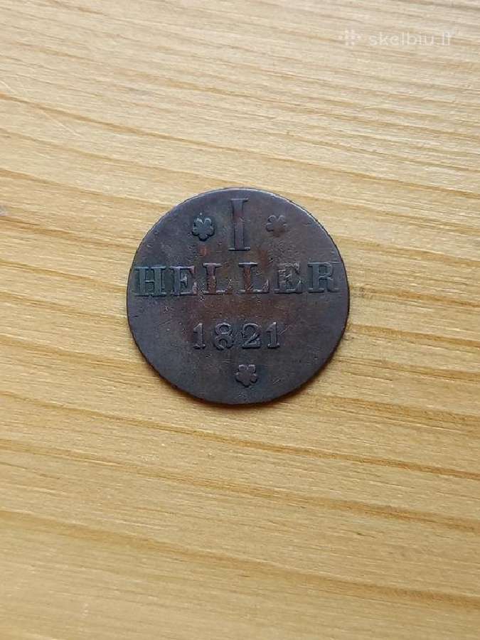 Vokietija- Frankfurtas 1821 1 heleris - nuotraukos Nr. 2