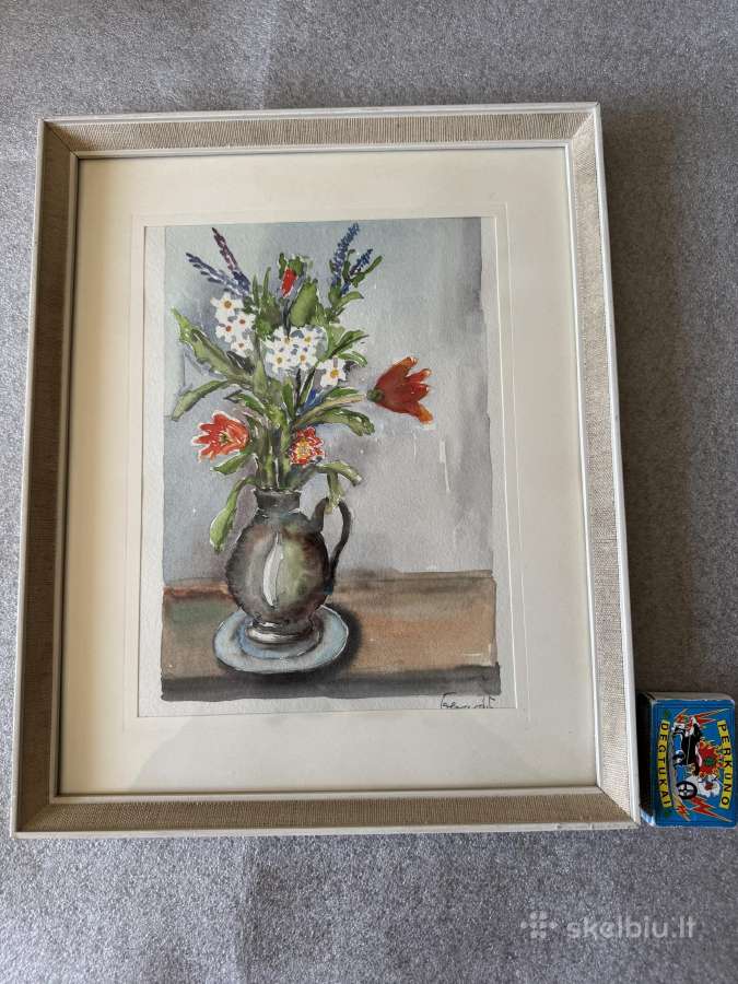 Paveikslas su mediniais remais su drobe 32x26 - nuotraukos Nr. 4