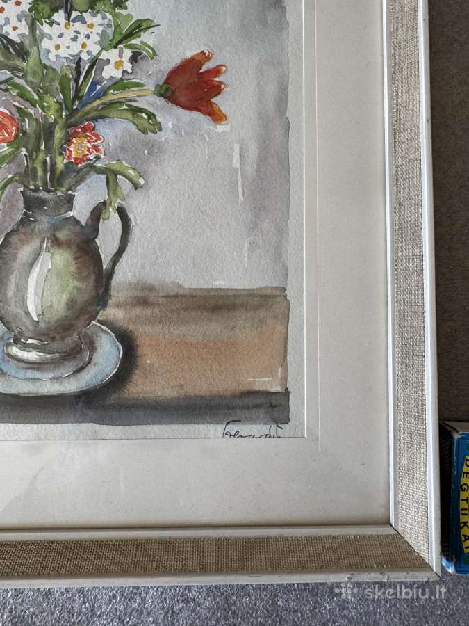 Paveikslas su mediniais remais su drobe 32x26 - nuotraukos Nr. 2
