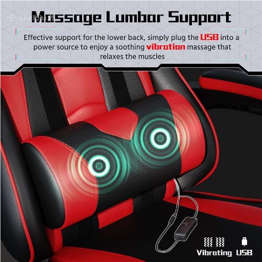 Ergonomiška žaidimų kėdė su masažo funkcija - nuotraukos Nr. 10
