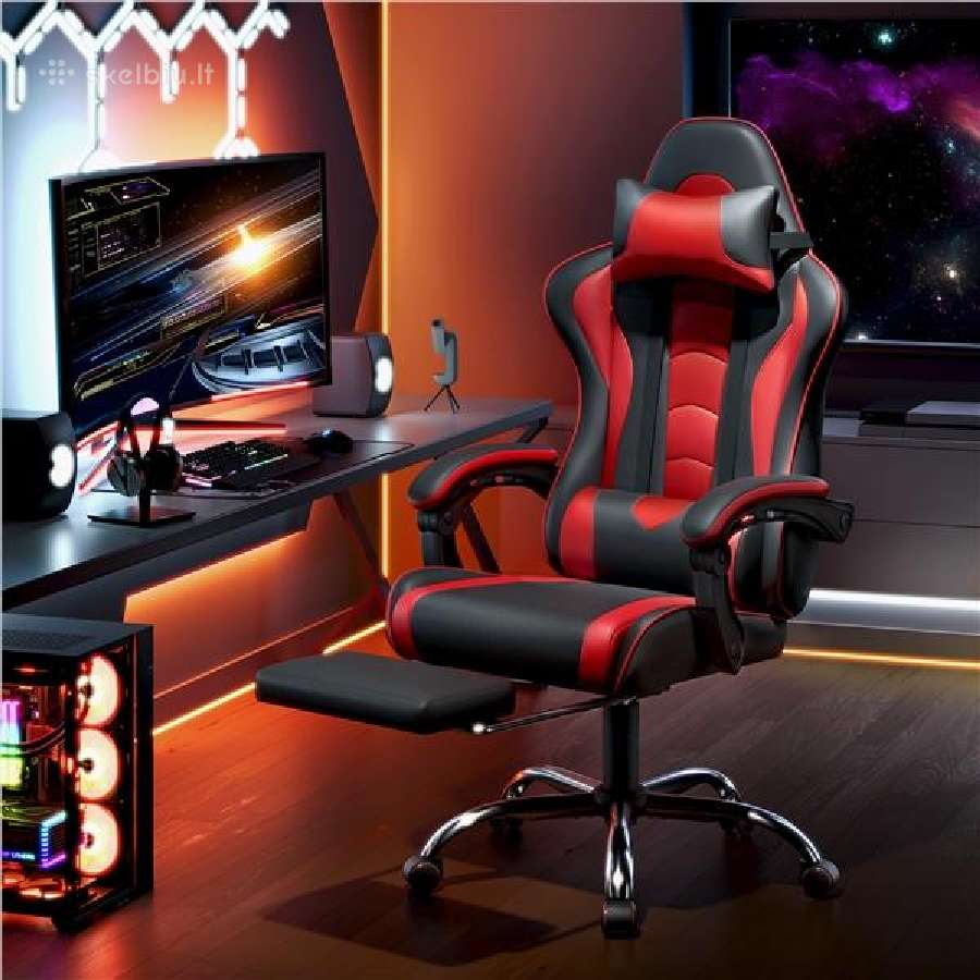 Ergonomiška žaidimų kėdė su masažo funkcija