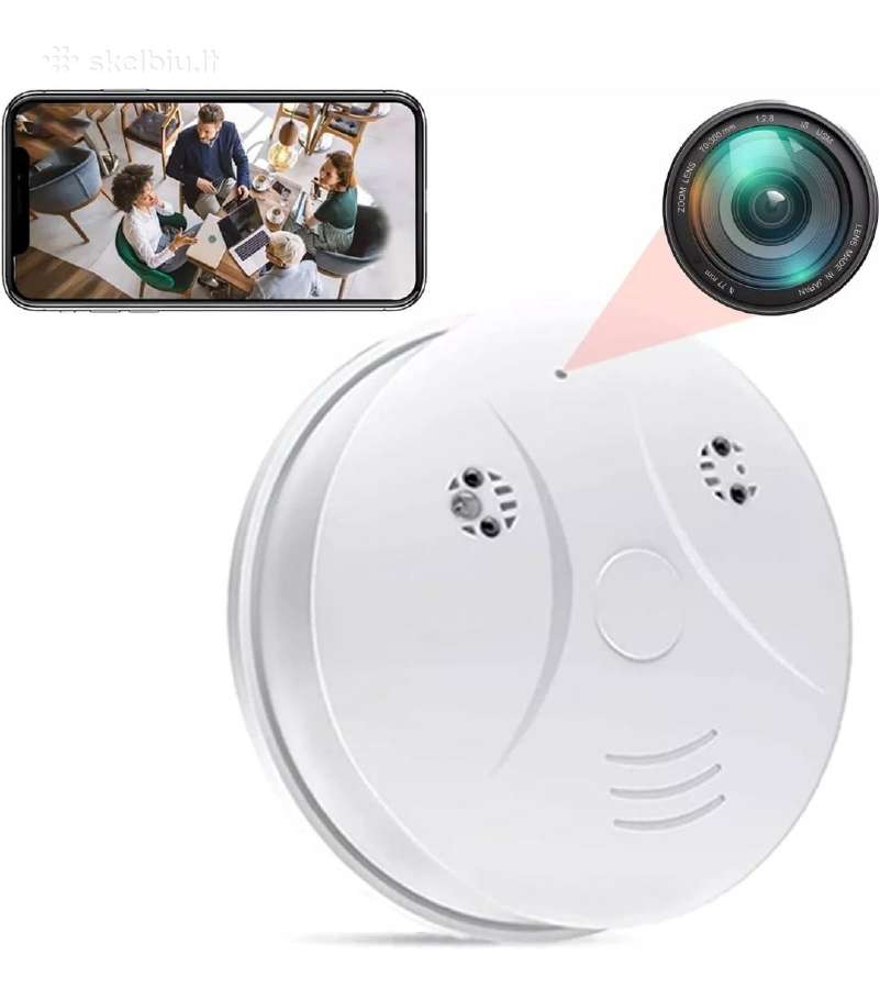 Dūmų detektorius su slapta WiFi kamera