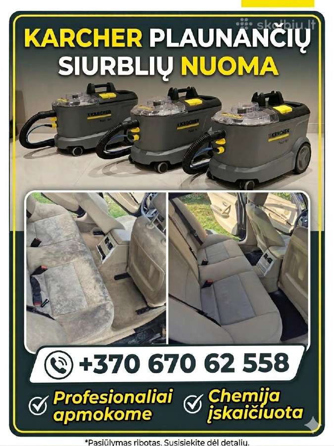 Karcher plaunančio plaunamo siurblio Nuoma - nuotraukos Nr. 17