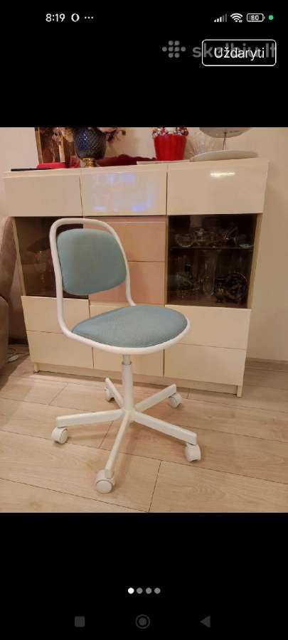 Ikea vaikiška biuro kėdė su ratukais