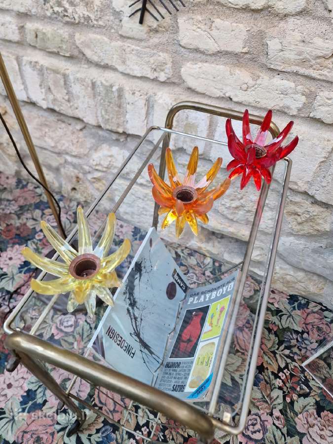 Vintažinės mid century Space Age lucito žvakidės - nuotraukos Nr. 6