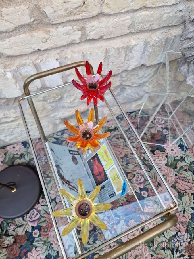 Vintažinės mid century Space Age lucito žvakidės - nuotraukos Nr. 9