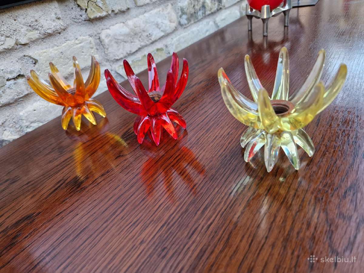Vintažinės mid century Space Age lucito žvakidės - nuotraukos Nr. 19
