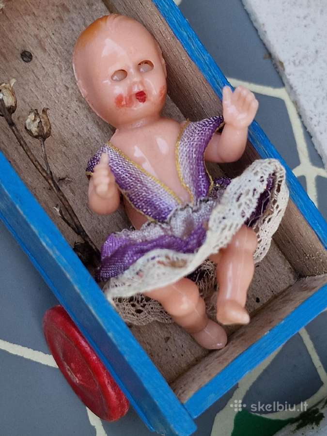 Vintažinis mid century lėlių namas su tvarteliu - nuotraukos Nr. 18