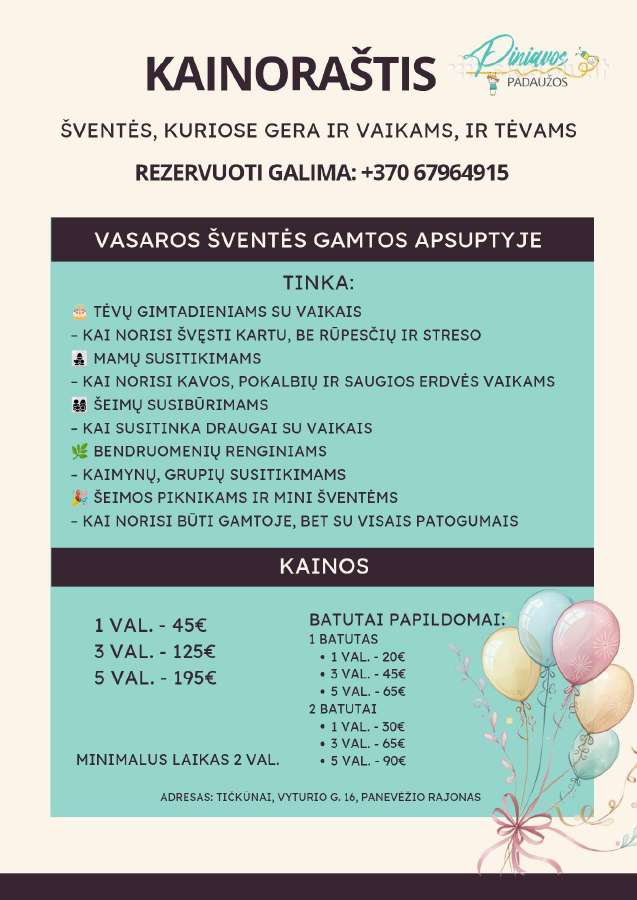 Erdvė vaikų/šeimos šventėms su dideliu kiemu - nuotraukos Nr. 35