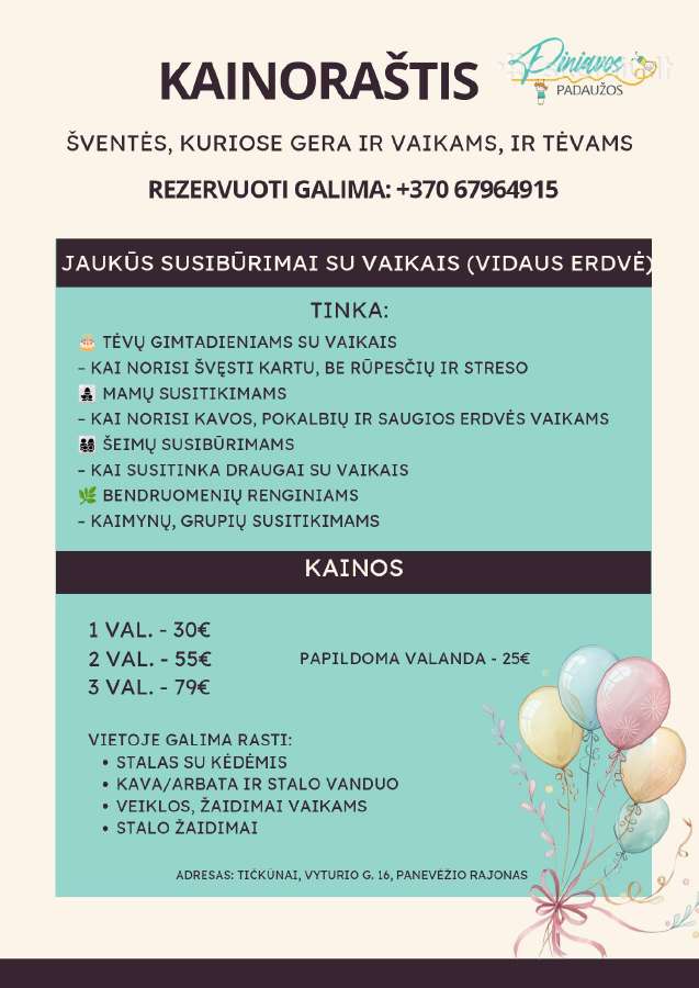 Erdvė vaikų/šeimos šventėms su dideliu kiemu - nuotraukos Nr. 36