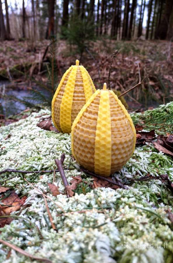 Bičių vaško rankų darbo žvakės - nuotraukos Nr. 4