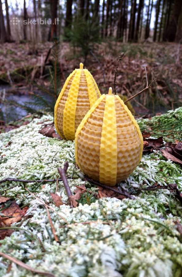 Bičių vaško rankų darbo žvakės - nuotraukos Nr. 7