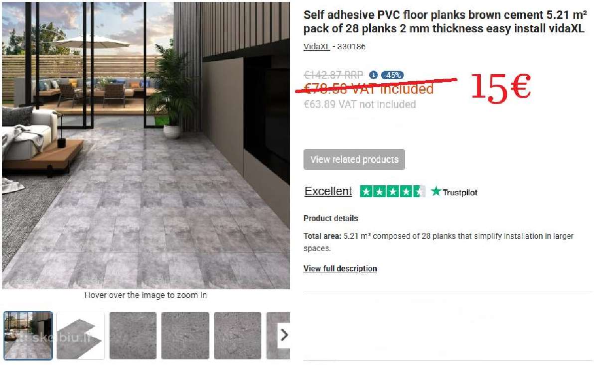 Naujos Pvc grindų lentelės