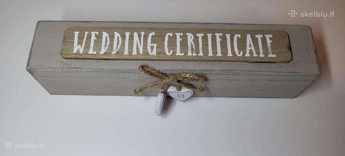 Medinė „Wedding Certificate“ dėžutė - nuotraukos Nr. 3