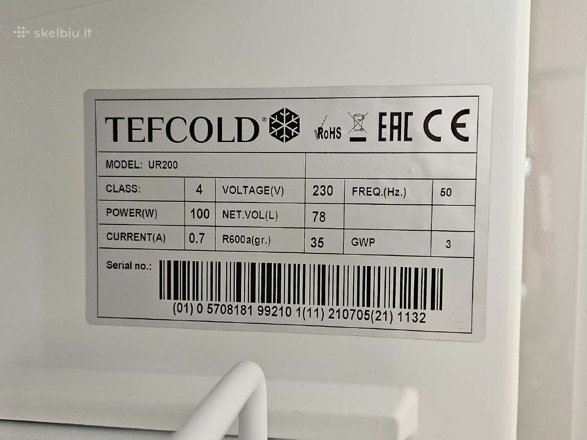 Tefcold Ur200 šaldytuvas,pobarinis, profesionalus - nuotraukos Nr. 12