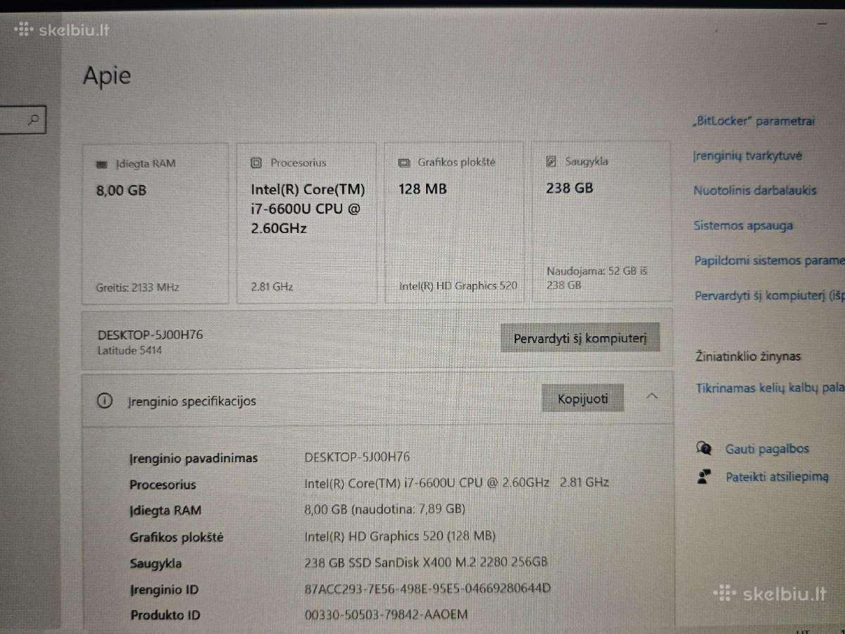 Dell Rugged 5414, i7-6600u - nuotraukos Nr. 18