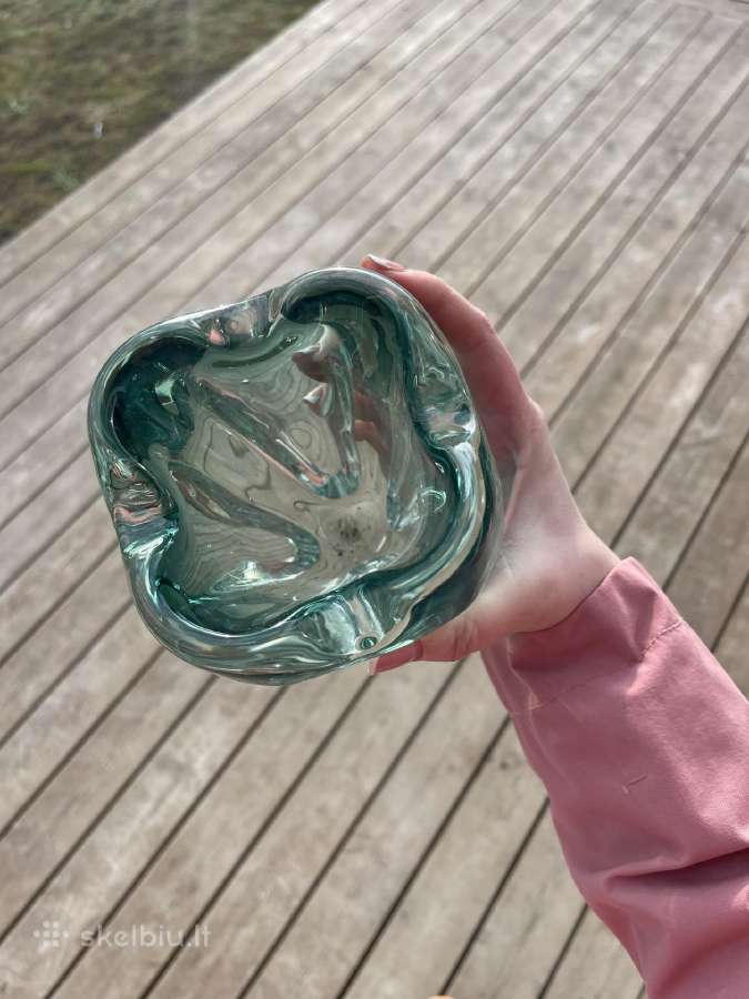 Sunki stiklo vaza, Murano stiliaus, vintage - nuotraukos Nr. 2