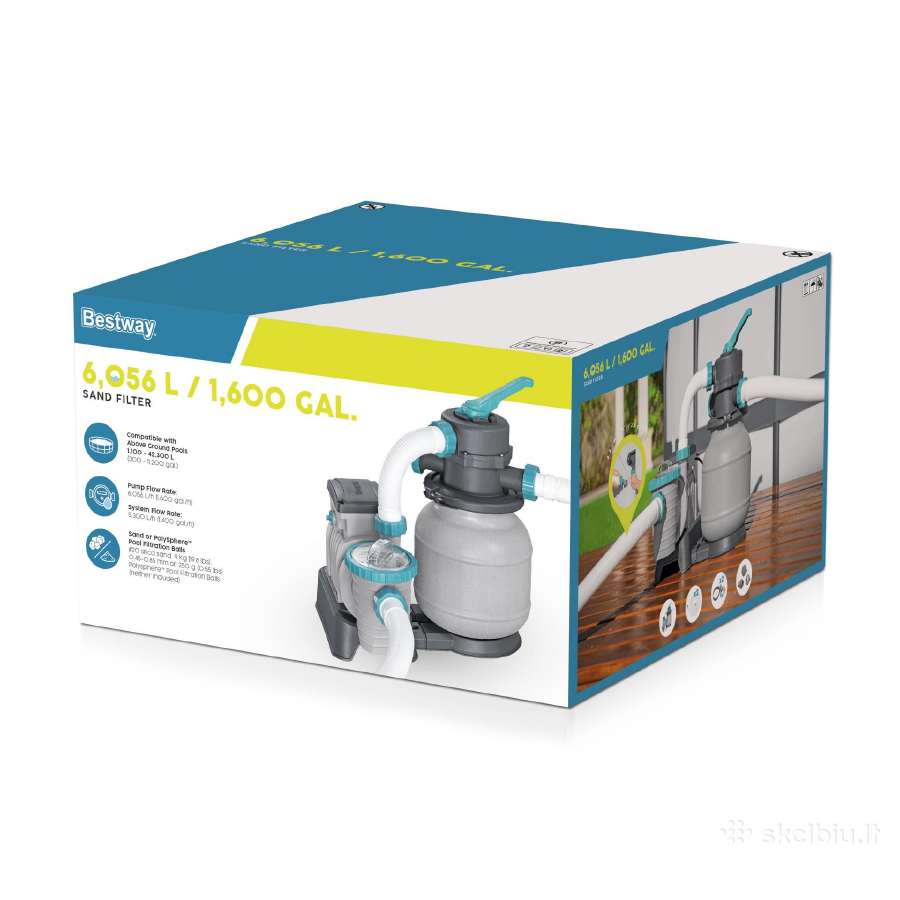 Bestway 58497 smėlio filtras siurblys 6056 L, baka - nuotraukos Nr. 10