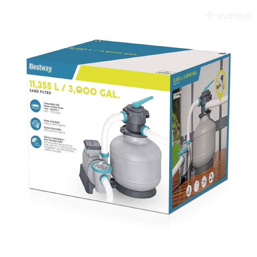 Bestway 58486 smėlio filtras siurblys 11355 L, bak - nuotraukos Nr. 9