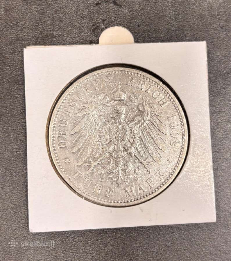 5 markės, Vokietija,sidabrinės monetos 1902,03,04 - nuotraukos Nr. 4