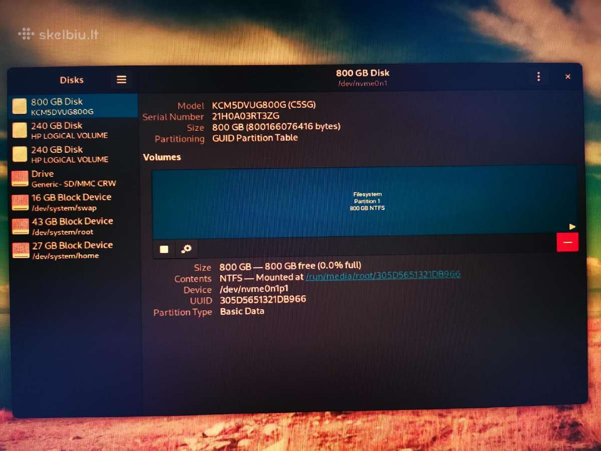 Serverinis U.2 Nvme SSD 800gb (Sed) diskas - nuotraukos Nr. 2