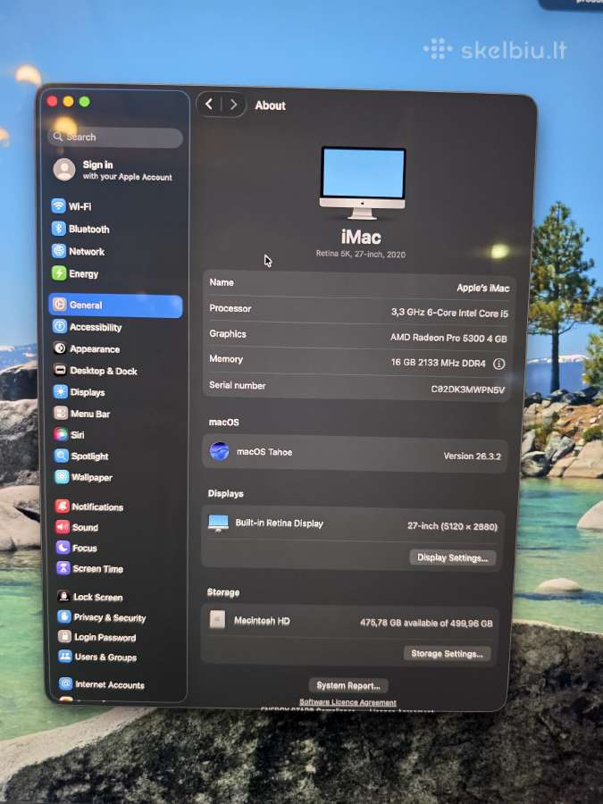 Apple iMac A2115 2020 27" 5k LED 16gb RAM Ne A1419 - nuotraukos Nr. 18