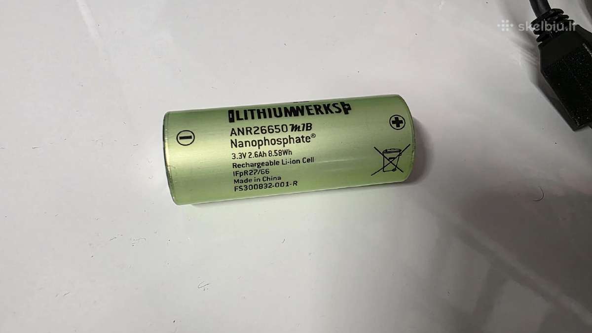 26650 Lifepo4 baterijos 3.3v 2600mah Lithiumwerks - nuotraukos Nr. 2
