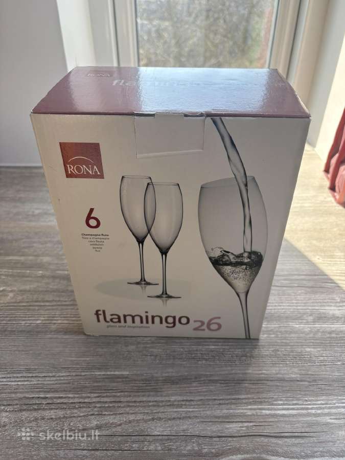 Rona Flamingo putojančio vyno taurės
