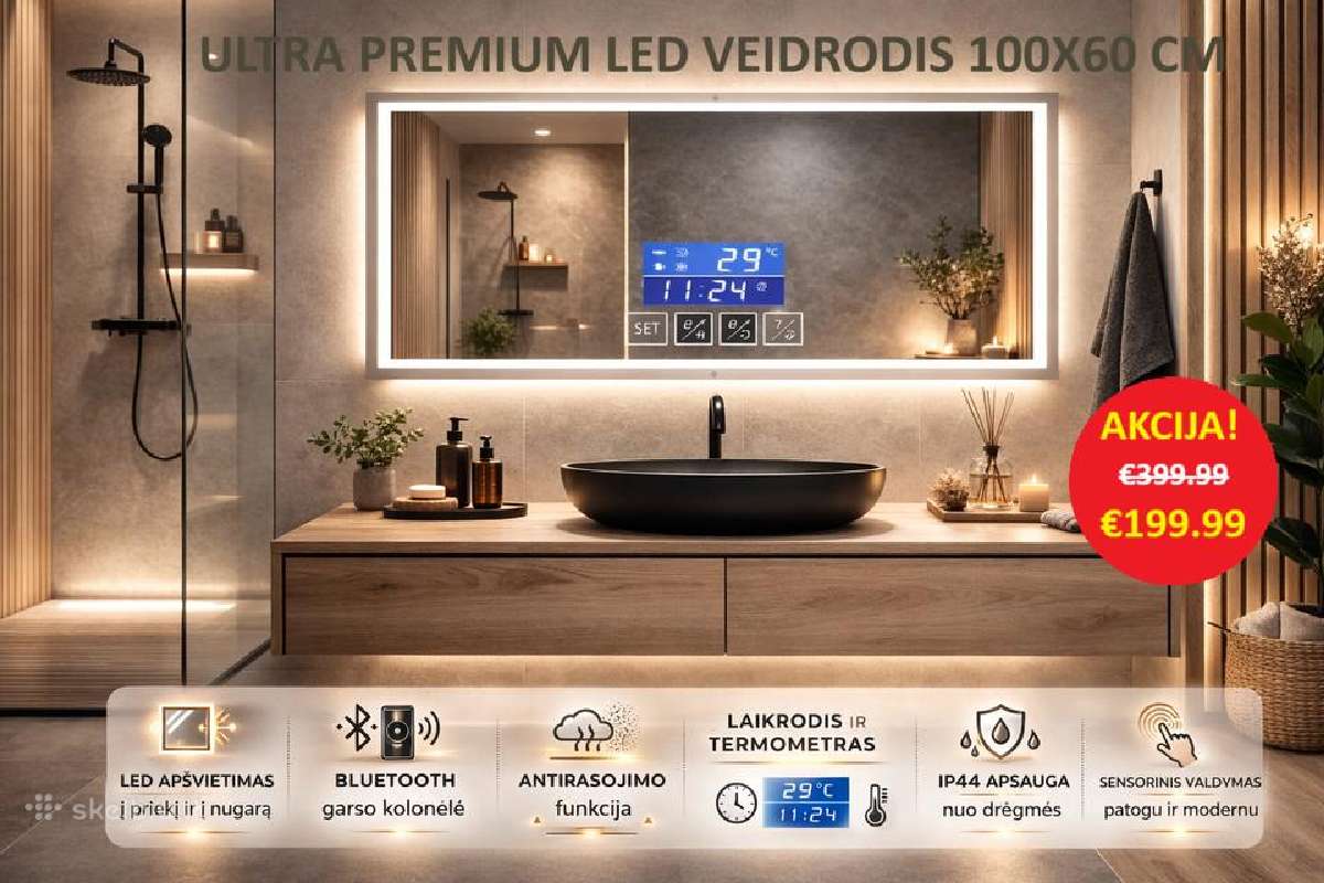 Premium LED veidrodis , LED veidrodziai pigiau