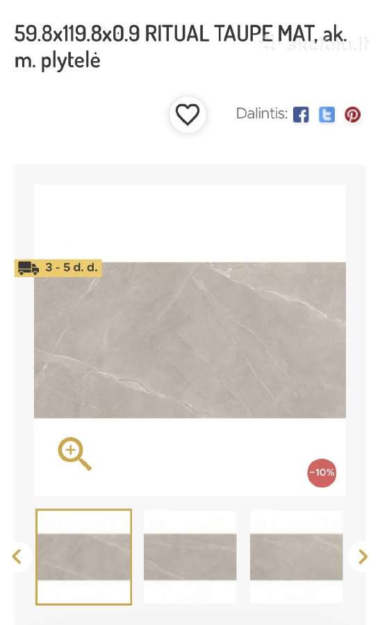 Vonios plytelės: Paradyz Ritual taupe mat 59,8x119