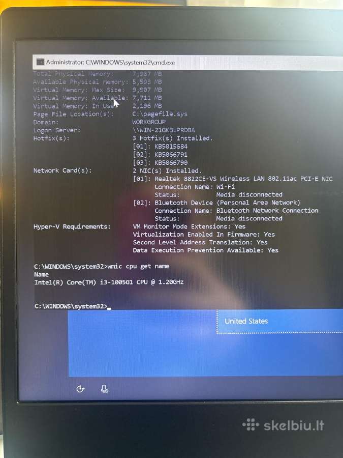 Lenovo V14 i3-1005g1 / 8gb RAM / 256gb SSD - nuotraukos Nr. 7
