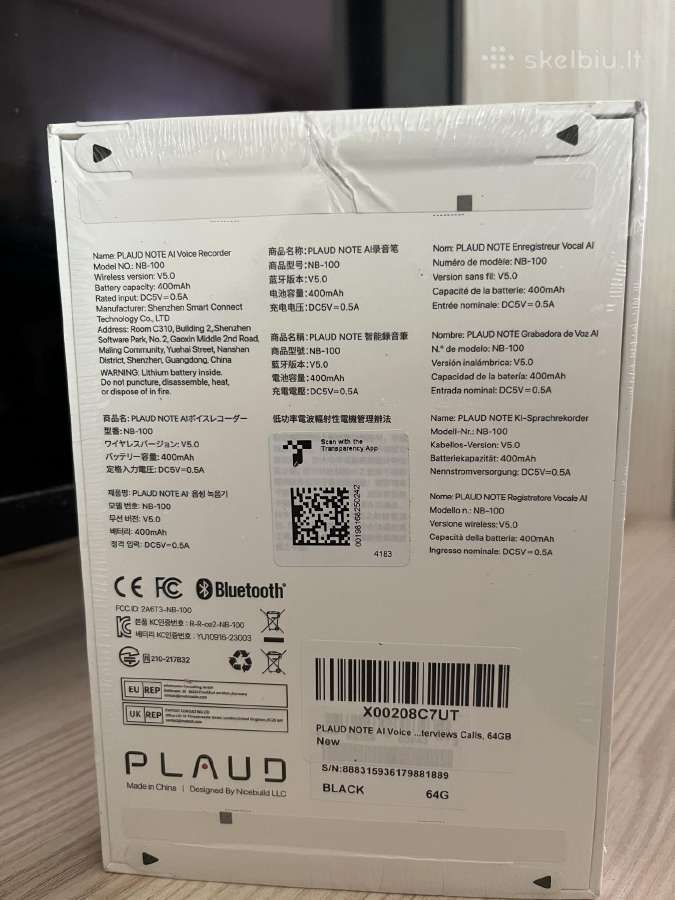 Parduodamas Plaud Note Ai Voice Recorder (64gb,)