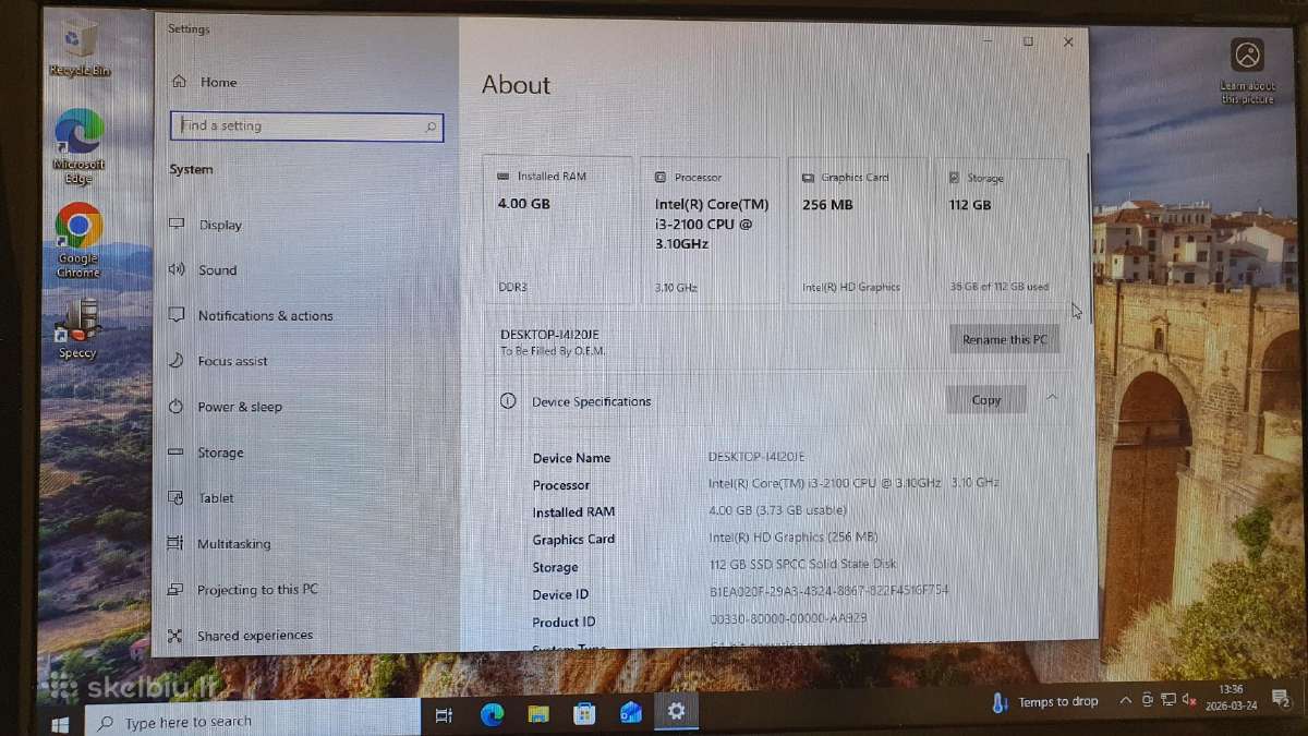 Kompiuteris: I3 4gb RAM SSD 112 GB - nuotraukos Nr. 6