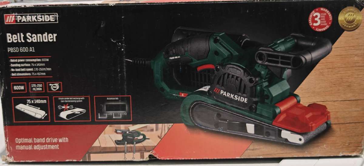 Parkside juostinis šlifuoklis 900 w
