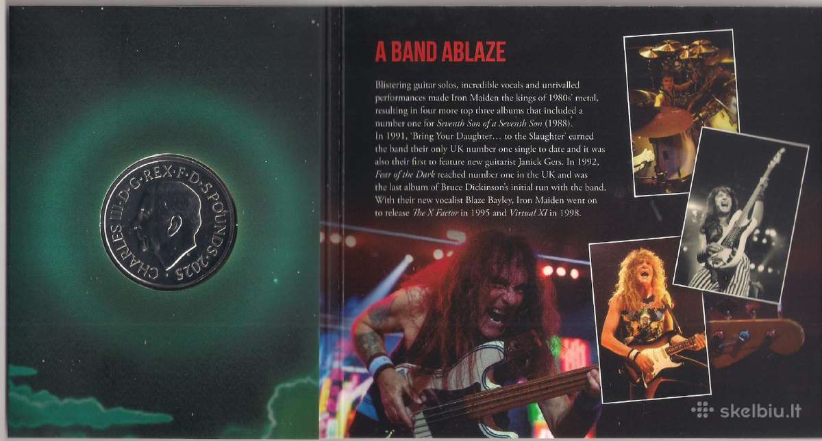 Muzikos legendos- Iron Maiden 2025 Jk 5£ Bu moneta - nuotraukos Nr. 6